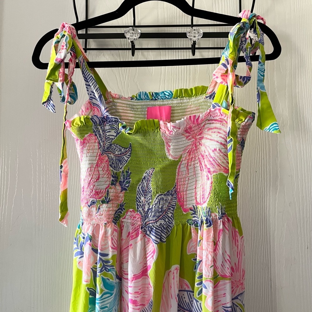 Lilly Pulitzer Rivera Midi Sundress Matcha Green Boho Babe with Pockets - Picture 5 of 9